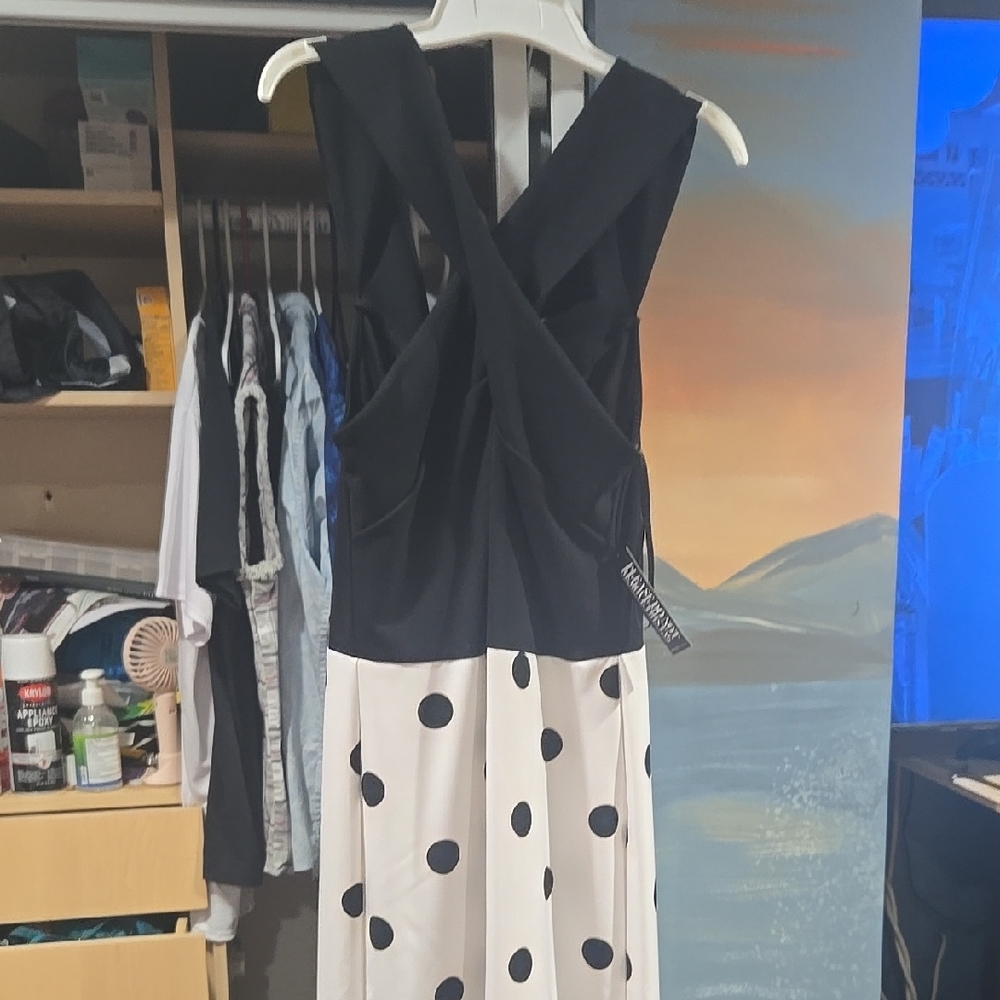 Black and White Polka Dot Jumpsuit